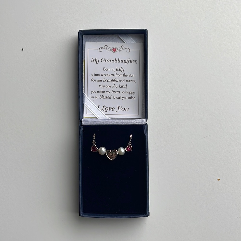 Crystal Birthstone & Initial Necklace For Granddaughter